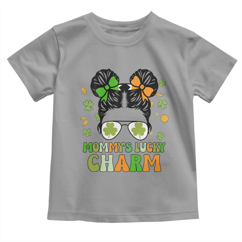 Funny St Patricks Day Kid Toddler T Shirt Daddy's Lucky Charm Cute Little Bun Girls TS02 Sport Gray Print Your Wear