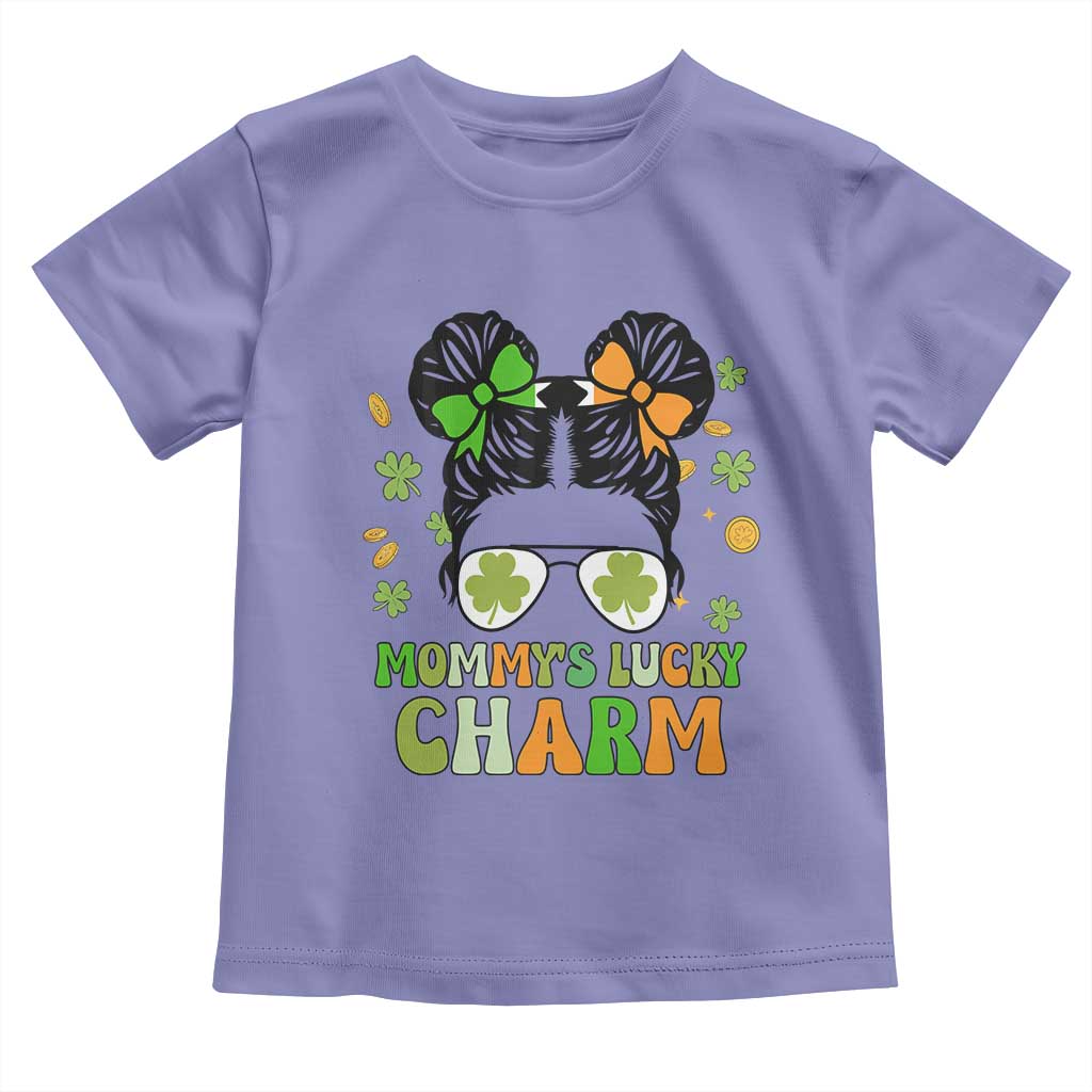 Funny St Patricks Day Kid Toddler T Shirt Daddy's Lucky Charm Cute Little Bun Girls TS02 Violet Print Your Wear