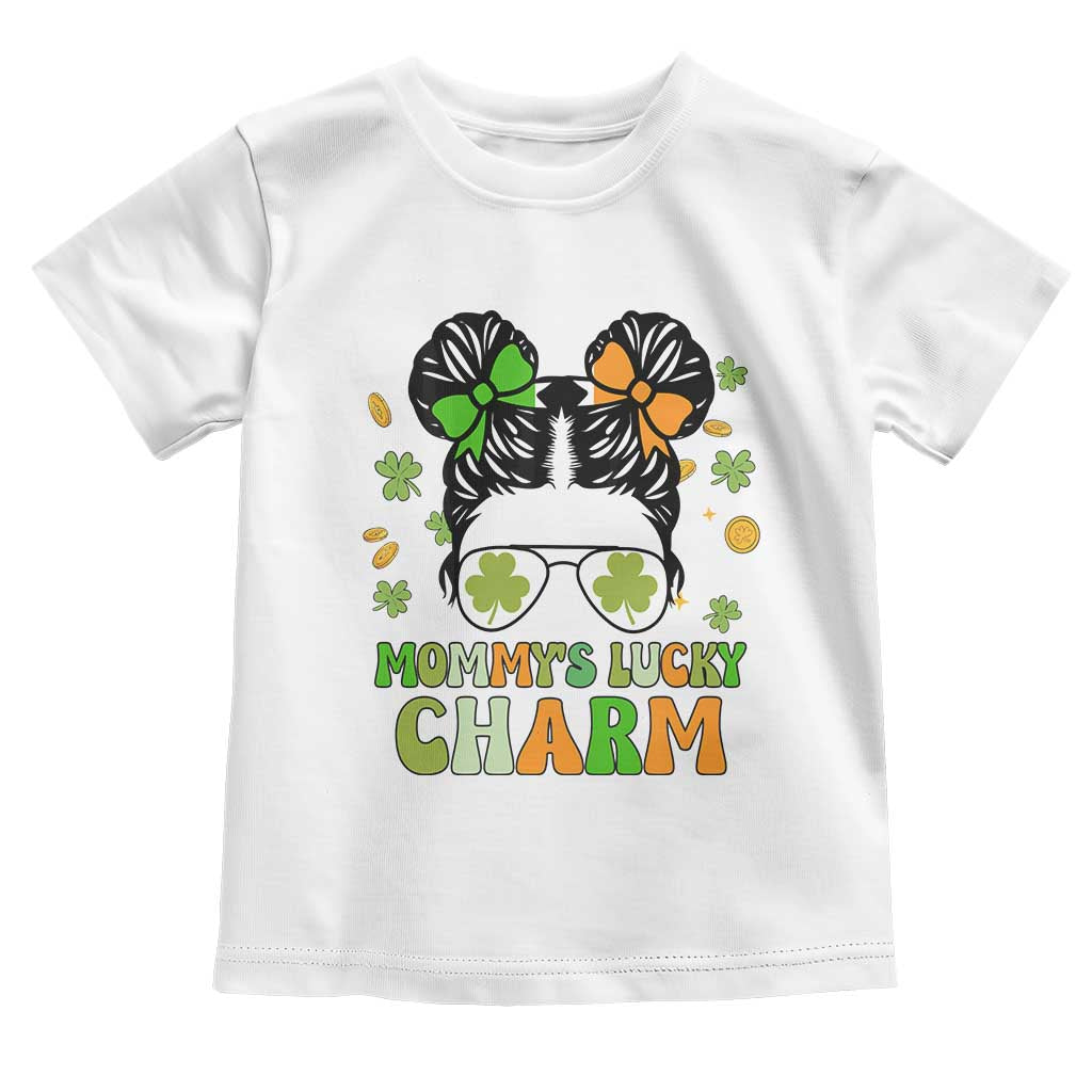 Funny St Patricks Day Kid Toddler T Shirt Daddy's Lucky Charm Cute Little Bun Girls TS02 White Print Your Wear