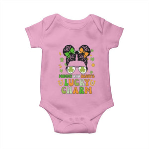 Funny St Patricks Day Kid Baby Onesie Mommy And Daddy's Lucky Charm Little Bun TS02 Light Pink Print Your Wear