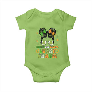 Funny St Patricks Day Kid Baby Onesie Mommy And Daddy's Lucky Charm Little Bun TS02 Lime Print Your Wear