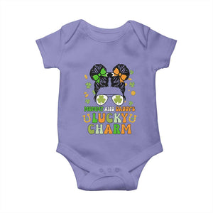 Funny St Patricks Day Kid Baby Onesie Mommy And Daddy's Lucky Charm Little Bun TS02 Violet Print Your Wear