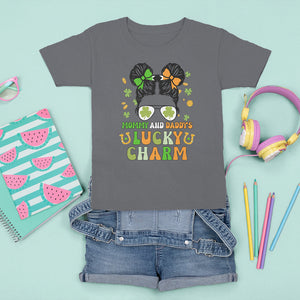 Funny St. Patricks Day Kid T Shirt For Kid Mommy And Daddy's Lucky Charm Little Bun TS02 Charcoal Printyourwear