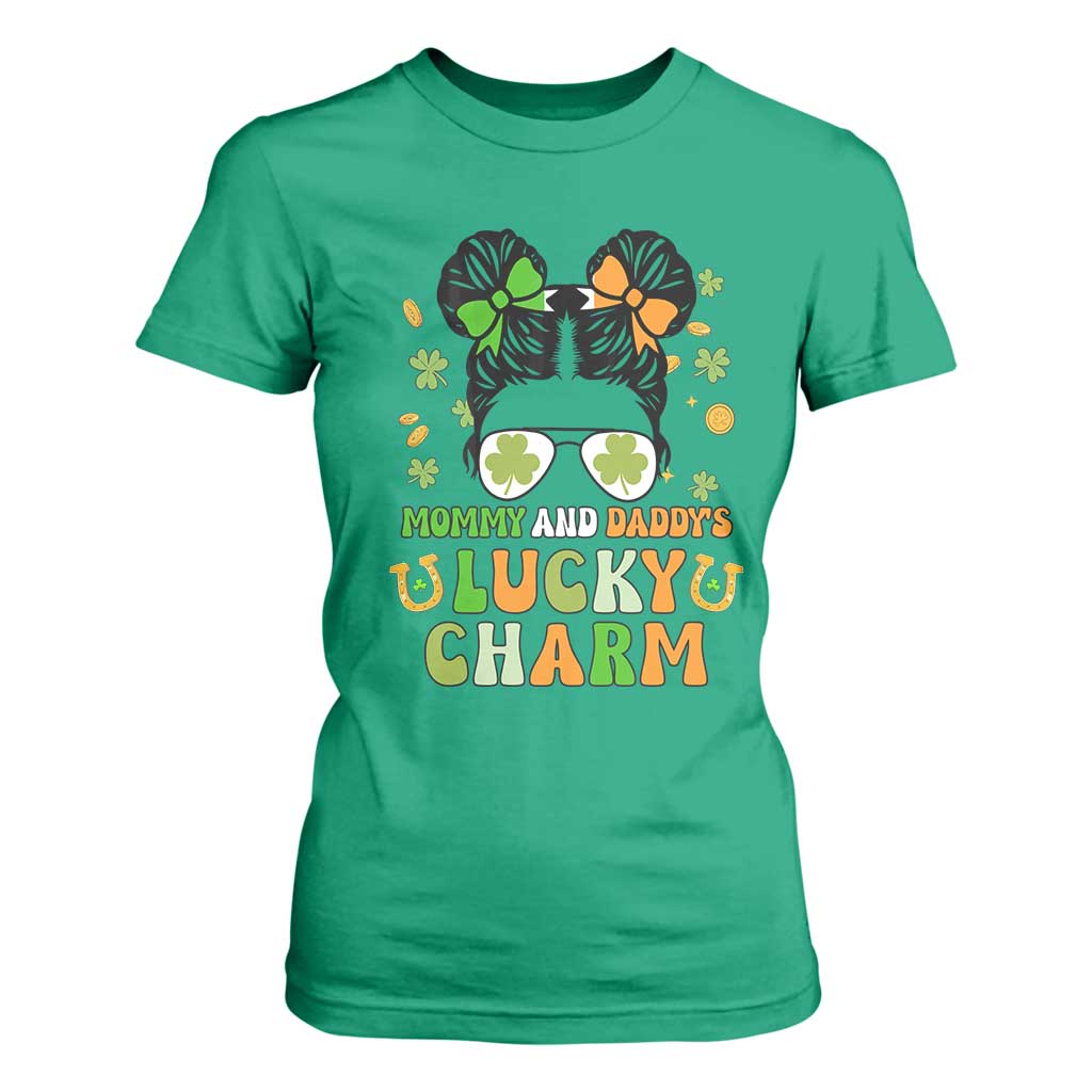 Funny St Patricks Day Kid T Shirt For Women Mommy And Daddy's Lucky Charm Little Bun TS02 Irish Green Print Your Wear
