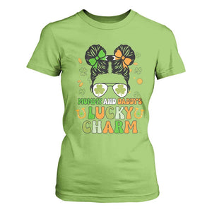 Funny St Patricks Day Kid T Shirt For Women Mommy And Daddy's Lucky Charm Little Bun TS02 Lime Print Your Wear
