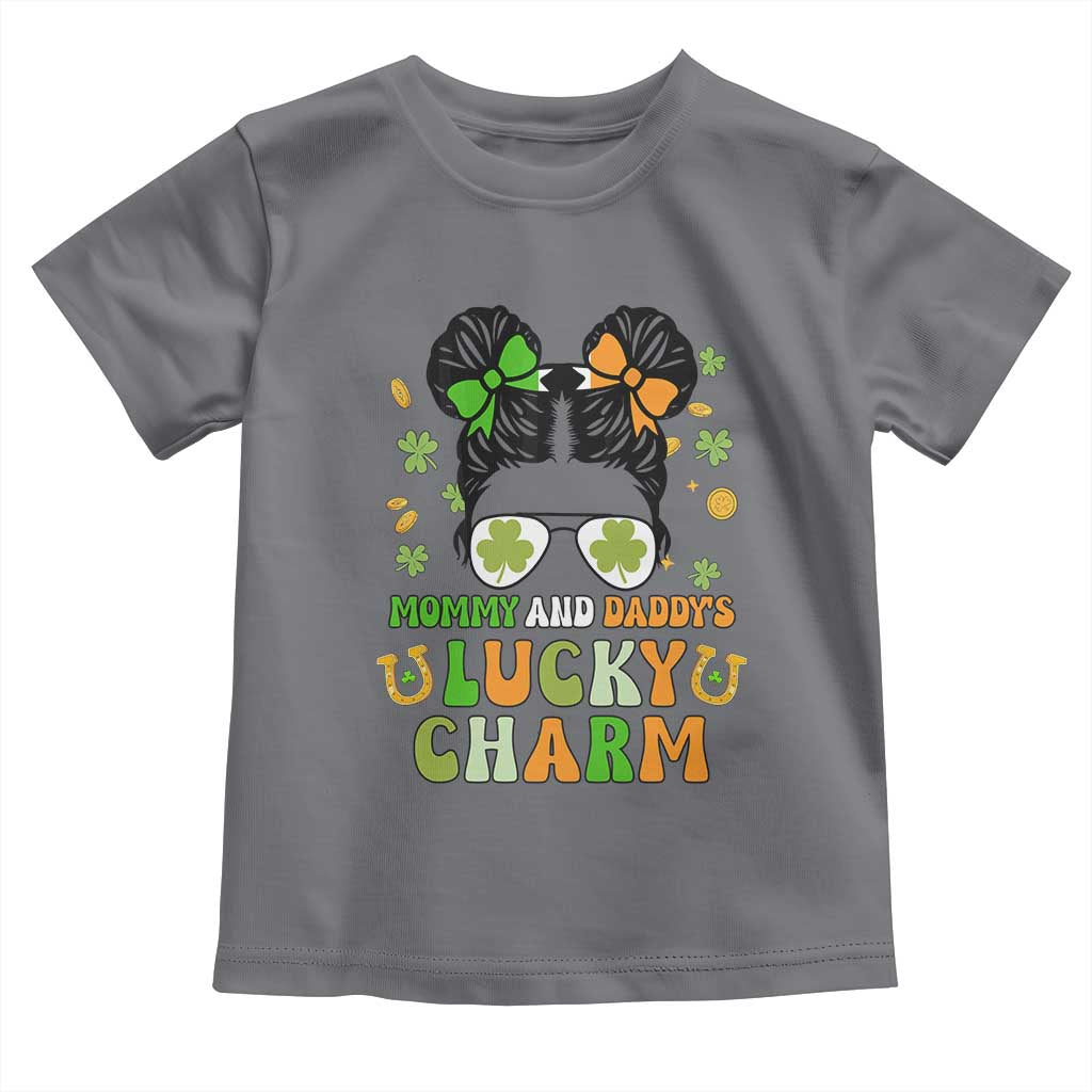 Funny St Patricks Day Kid Toddler T Shirt Mommy And Daddy's Lucky Charm Little Bun TS02 Charcoal Print Your Wear