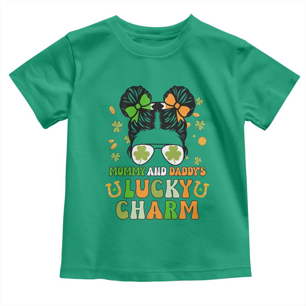 Funny St Patricks Day Kid Toddler T Shirt Mommy And Daddy's Lucky Charm Little Bun TS02 Irish Green Print Your Wear