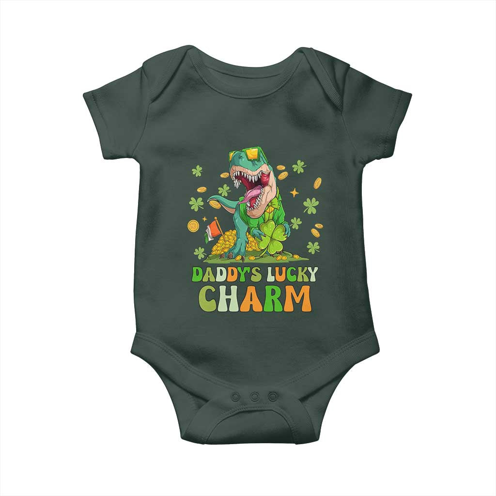 Funny St Patricks Day Kid Baby Onesie Mommy's Lucky Charm Cute Dinosaur Boys Kids TS02 Print Your Wear