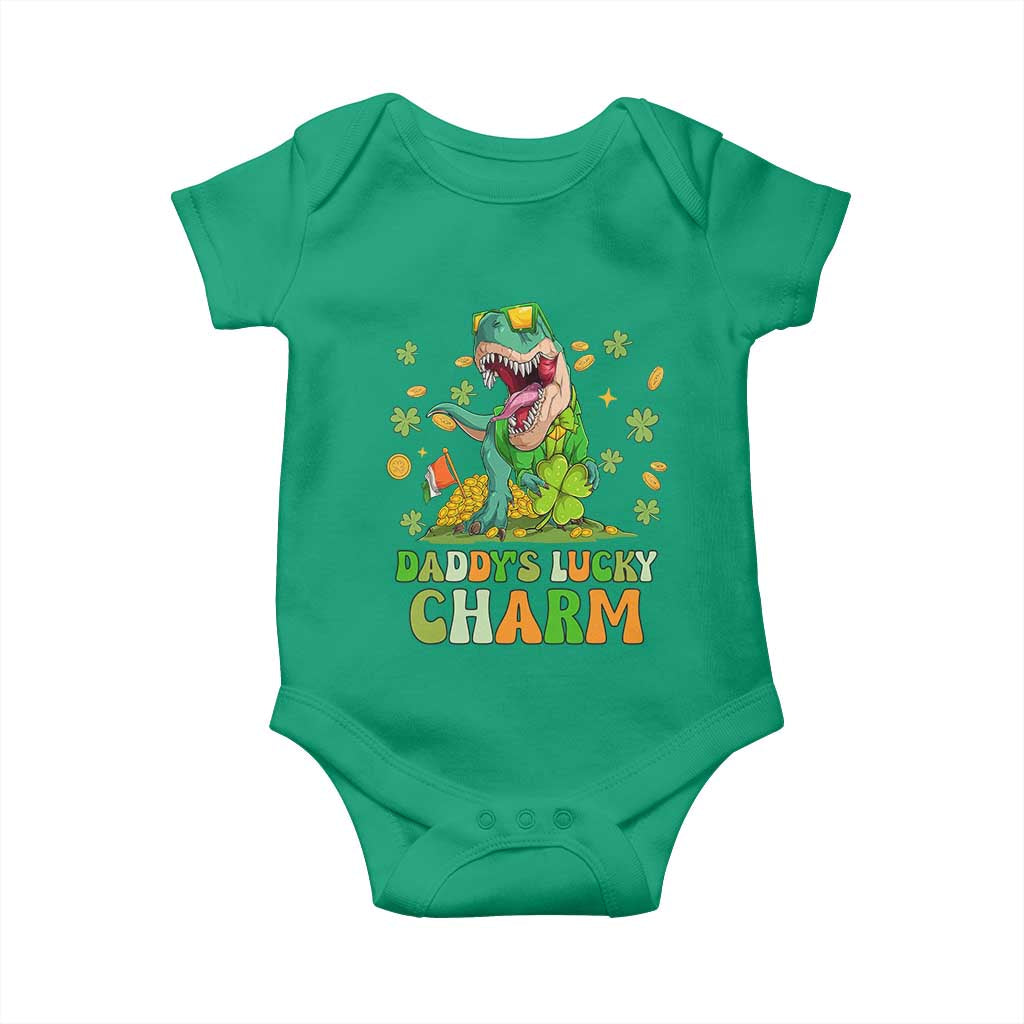 Funny St Patricks Day Kid Baby Onesie Mommy's Lucky Charm Cute Dinosaur Boys Kids TS02 Irish Green Print Your Wear