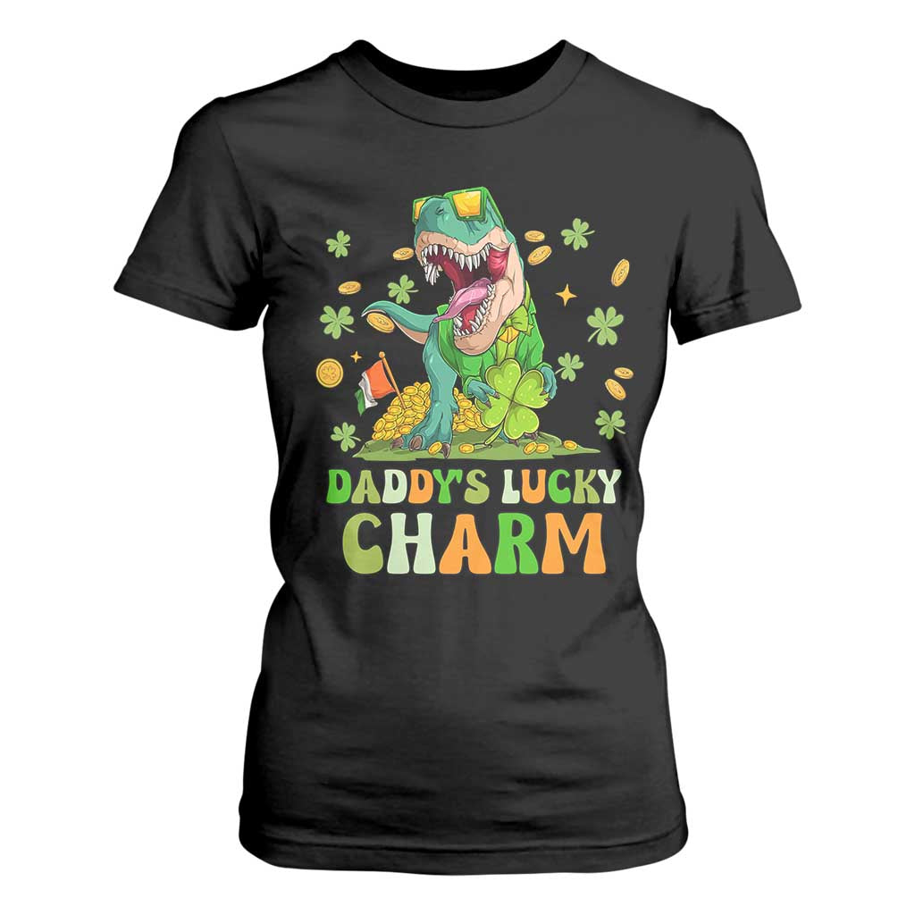 Funny St Patricks Day Kid T Shirt For Women Mommy's Lucky Charm Cute Dinosaur Boys Kids TS02 Black Print Your Wear