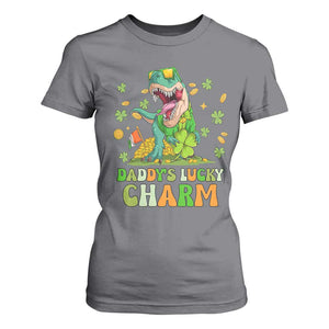 Funny St Patricks Day Kid T Shirt For Women Mommy's Lucky Charm Cute Dinosaur Boys Kids TS02 Charcoal Print Your Wear