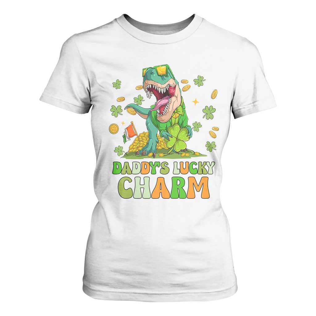 Funny St Patricks Day Kid T Shirt For Women Mommy's Lucky Charm Cute Dinosaur Boys Kids TS02 White Print Your Wear