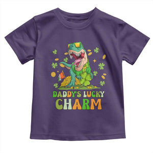 Funny St Patricks Day Kid Toddler T Shirt Mommy's Lucky Charm Cute Dinosaur Boys Kids TS02 Purple Print Your Wear