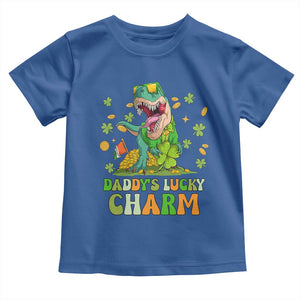 Funny St Patricks Day Kid Toddler T Shirt Mommy's Lucky Charm Cute Dinosaur Boys Kids TS02 Royal Blue Print Your Wear