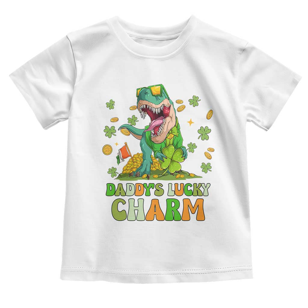 Funny St Patricks Day Kid Toddler T Shirt Mommy's Lucky Charm Cute Dinosaur Boys Kids TS02 White Print Your Wear