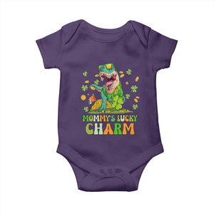 Funny St Patricks Day Kid Baby Onesie Daddy's Lucky Charm Cute Dinosaur Boys Kids TS02 Purple Print Your Wear