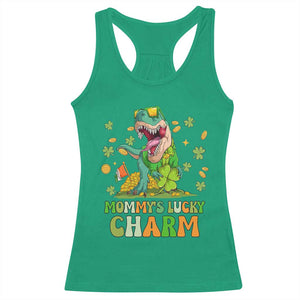 Funny St Patricks Day Kid Racerback Tank Top Daddy's Lucky Charm Cute Dinosaur Boys Kids TS02 Irish Green Print Your Wear