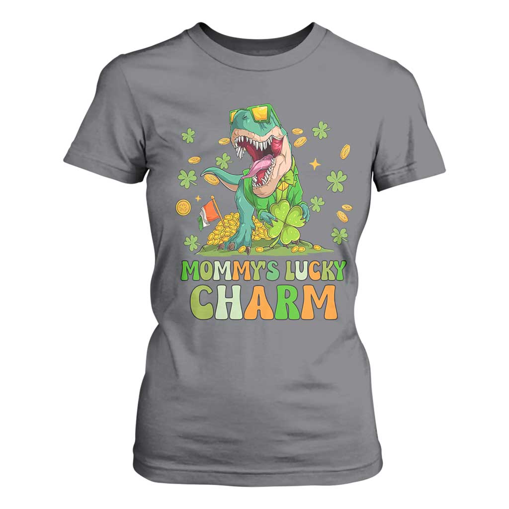 Funny St Patricks Day Kid T Shirt For Women Daddy's Lucky Charm Cute Dinosaur Boys Kids TS02 Charcoal Print Your Wear