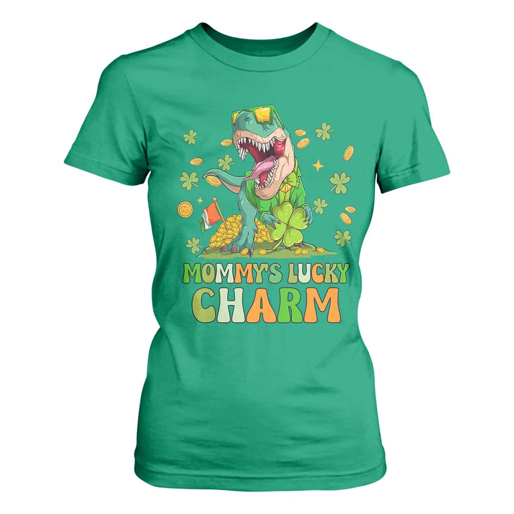 Funny St Patricks Day Kid T Shirt For Women Daddy's Lucky Charm Cute Dinosaur Boys Kids TS02 Irish Green Print Your Wear