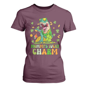 Funny St Patricks Day Kid T Shirt For Women Daddy's Lucky Charm Cute Dinosaur Boys Kids TS02 Maroon Print Your Wear