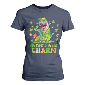 Funny St Patricks Day Kid T Shirt For Women Daddy's Lucky Charm Cute Dinosaur Boys Kids TS02 Navy Print Your Wear
