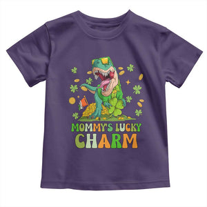 Funny St Patricks Day Kid Toddler T Shirt Daddy's Lucky Charm Cute Dinosaur Boys Kids TS02 Purple Print Your Wear