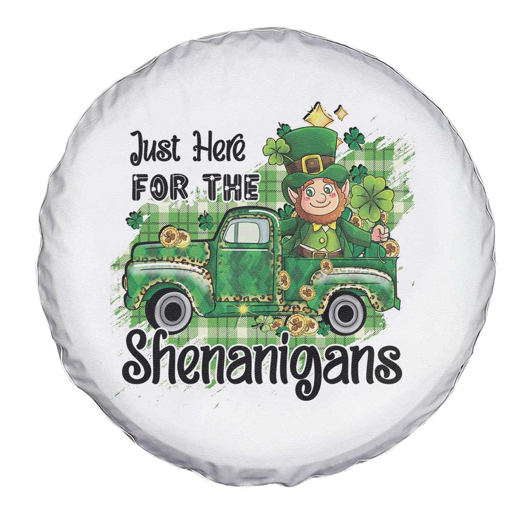 Funny St Patricks Day Spare Tire Cover Just Here For The Shenanigans Truck of Shamrock TS02 Print Your Wear