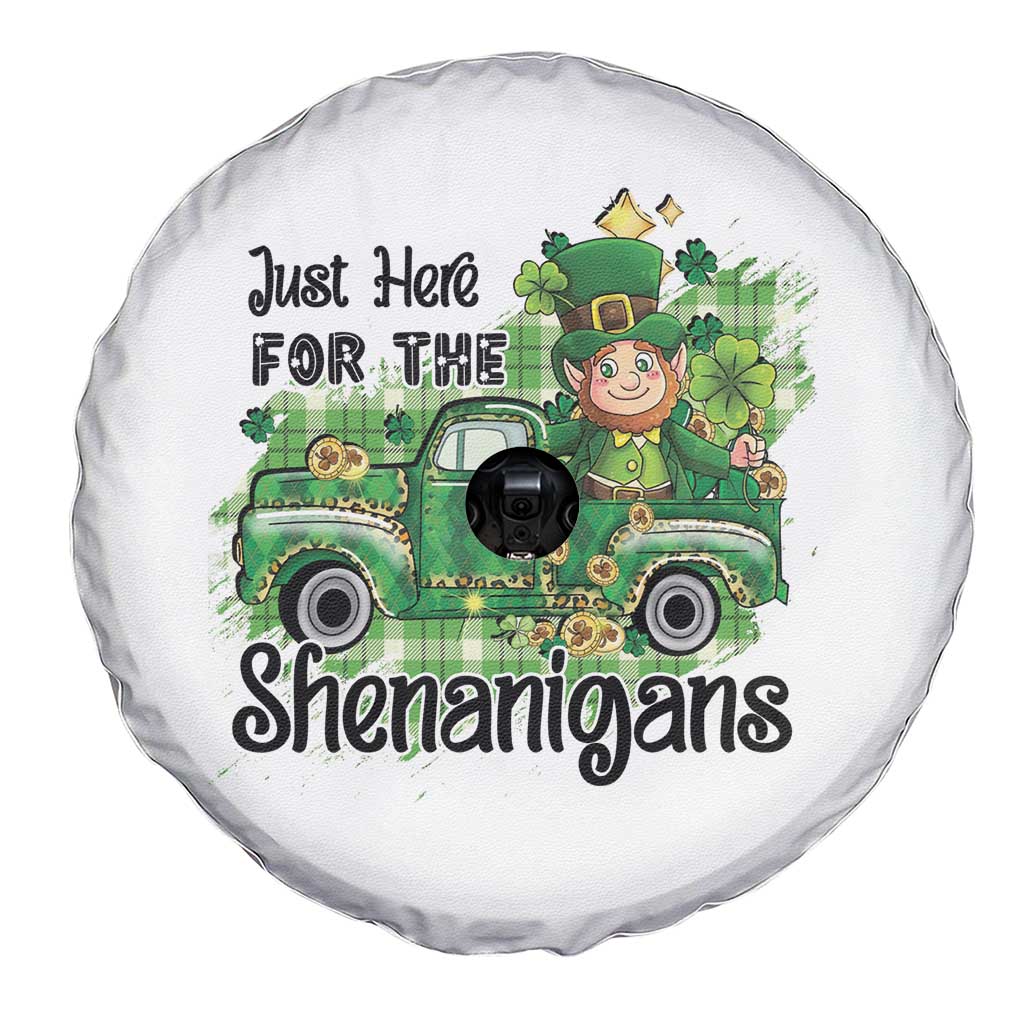 Funny St Patricks Day Spare Tire Cover Just Here For The Shenanigans Truck of Shamrock TS02 Print Your Wear