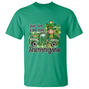 Funny St. Patricks Day T Shirt Just Here For The Shenanigans Truck of Shamrock TS02 Irish Green Printyourwear