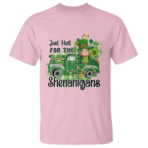Funny St. Patricks Day T Shirt Just Here For The Shenanigans Truck of Shamrock TS02 Light Pink Printyourwear