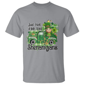 Funny St. Patricks Day T Shirt Just Here For The Shenanigans Truck of Shamrock TS02 Sport Gray Printyourwear