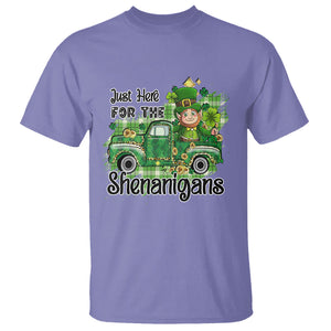 Funny St. Patricks Day T Shirt Just Here For The Shenanigans Truck of Shamrock TS02 Violet Printyourwear