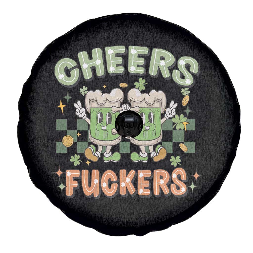 Funny St Patricks Day Drinking Spare Tire Cover Retro Cheers Fuckers Beer Lovers TS02 Print Your Wear