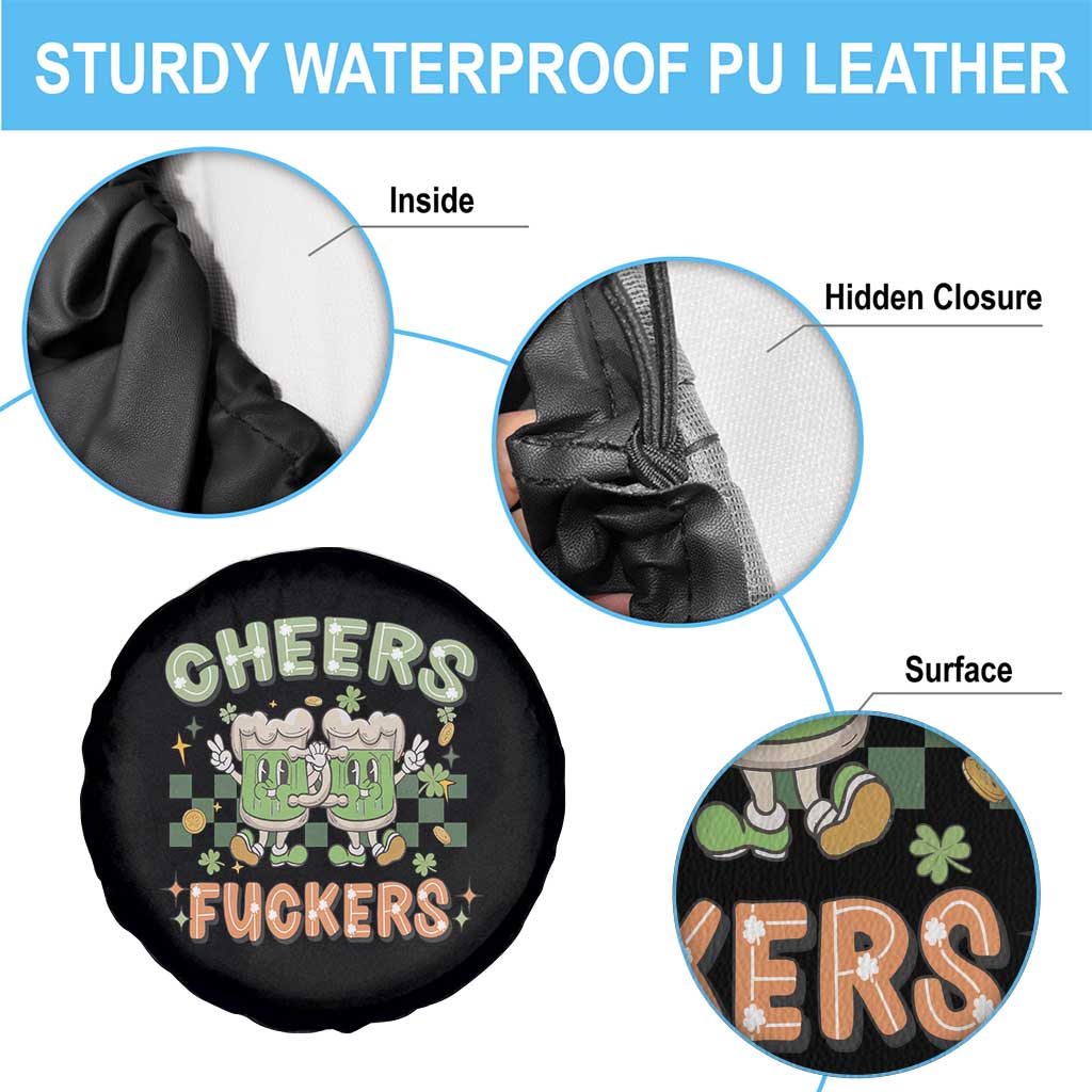 Funny St Patricks Day Drinking Spare Tire Cover Retro Cheers Fuckers Beer Lovers TS02 Print Your Wear
