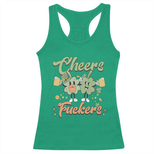 Funny St Patricks Day Drinking Racerback Tank Top Cheers Fuckers Shamrock Lucky Charm TS02 Irish Green Print Your Wear