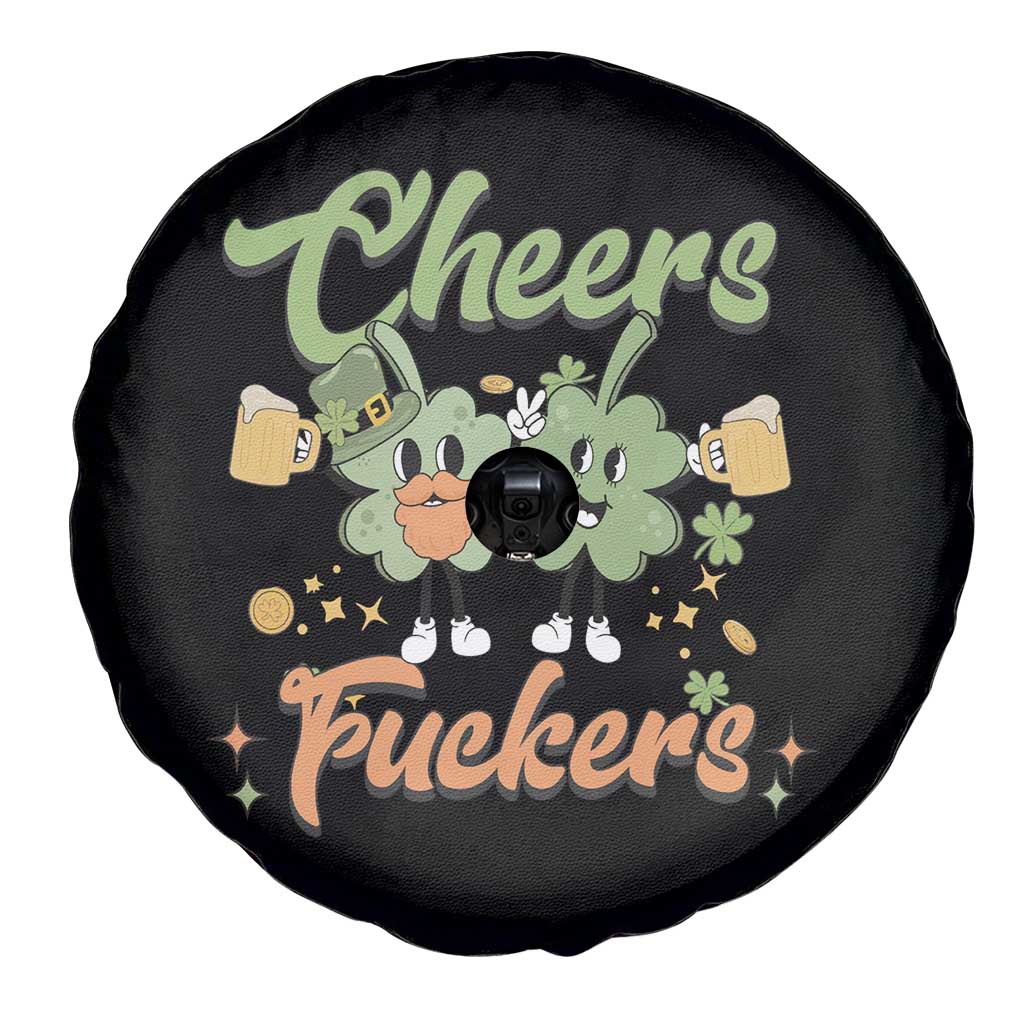 Funny St Patricks Day Drinking Spare Tire Cover Cheers Fuckers Shamrock Lucky Charm TS02 Print Your Wear
