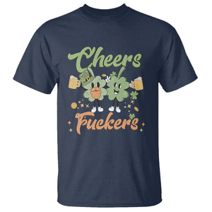 Funny St. Patricks Day Drinking T Shirt Cheers Fuckers Shamrock Lucky Charm TS02 Navy Printyourwear