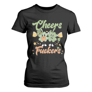 Funny St Patricks Day Drinking T Shirt For Women Cheers Fuckers Shamrock Lucky Charm TS02 Black Print Your Wear