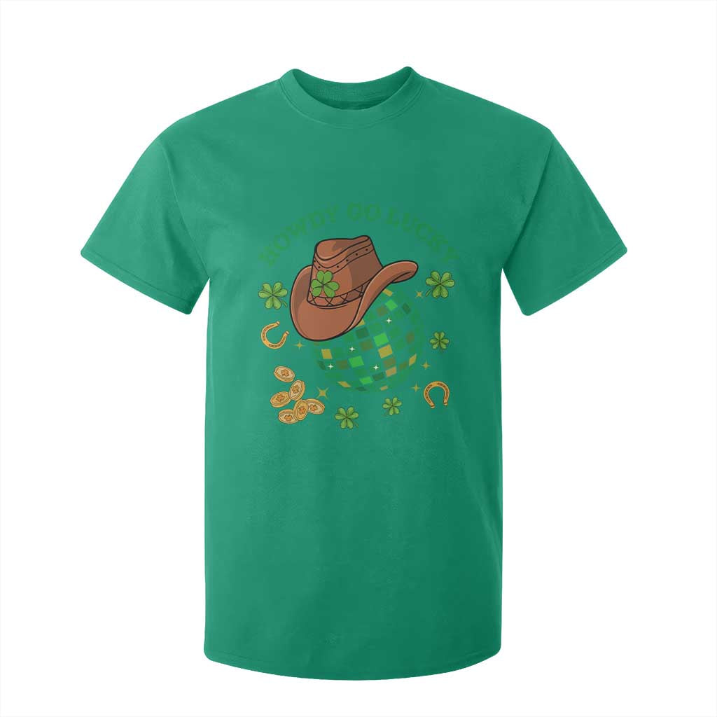 Funny St Patricks Cowboy T Shirt For Kid Howdy Go Lucky Retro Disco Western Life TS02 Irish Green Print Your Wear