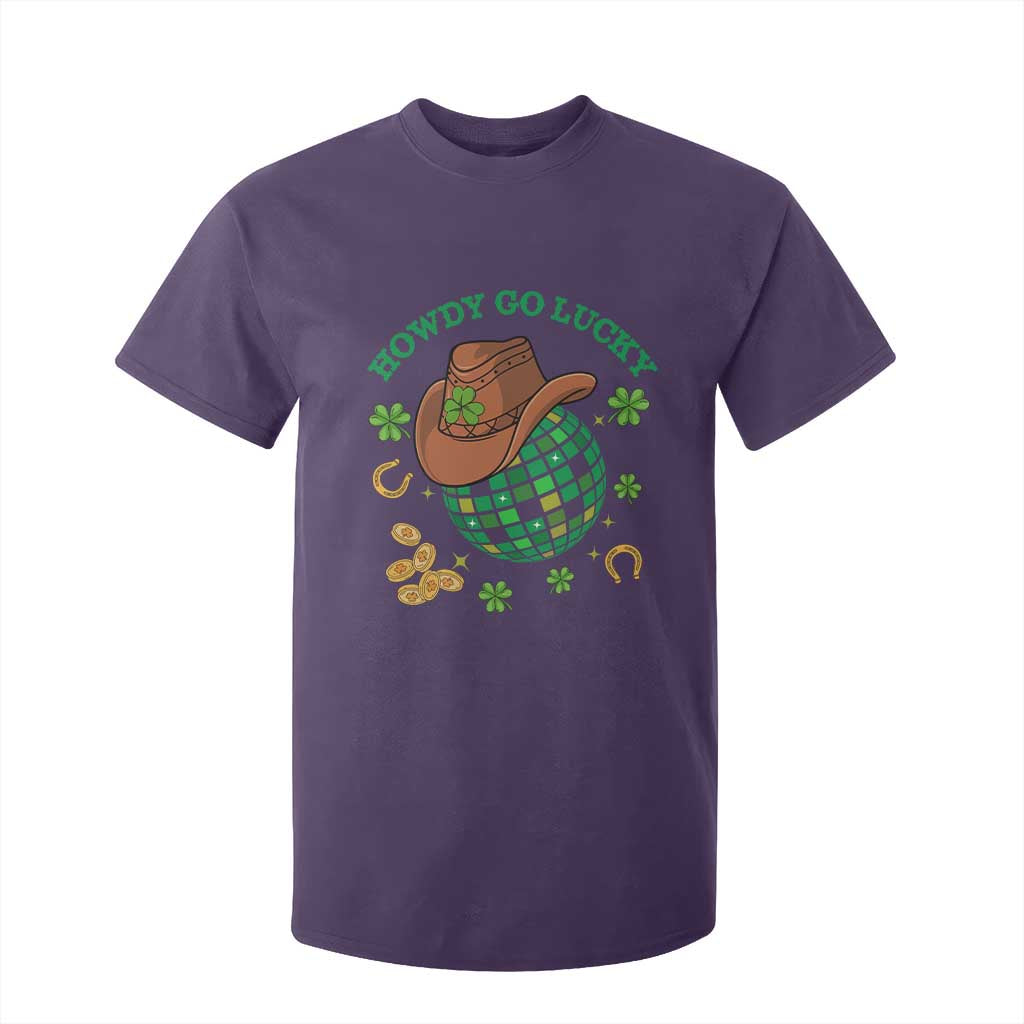 Funny St Patricks Cowboy T Shirt For Kid Howdy Go Lucky Retro Disco Western Life TS02 Purple Print Your Wear