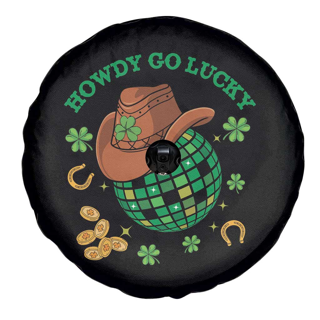 Funny St Patricks Cowboy Spare Tire Cover Howdy Go Lucky Retro Disco Western Life TS02 Print Your Wear