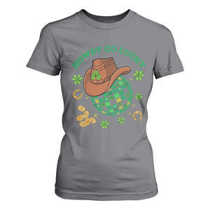Funny St Patricks Cowboy T Shirt For Women Howdy Go Lucky Retro Disco Western Life TS02 Charcoal Print Your Wear