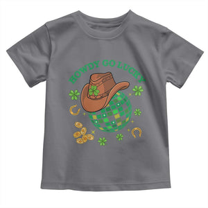 Funny St Patricks Cowboy Toddler T Shirt Howdy Go Lucky Retro Disco Western Life TS02 Charcoal Print Your Wear
