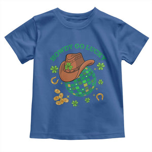 Funny St Patricks Cowboy Toddler T Shirt Howdy Go Lucky Retro Disco Western Life TS02 Royal Blue Print Your Wear