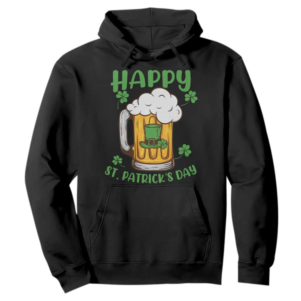 Funny St. Patricks Day Drinking Hoodie Happy Paddy's Patty's Day Beer Lover TS02 Black Printyourwear