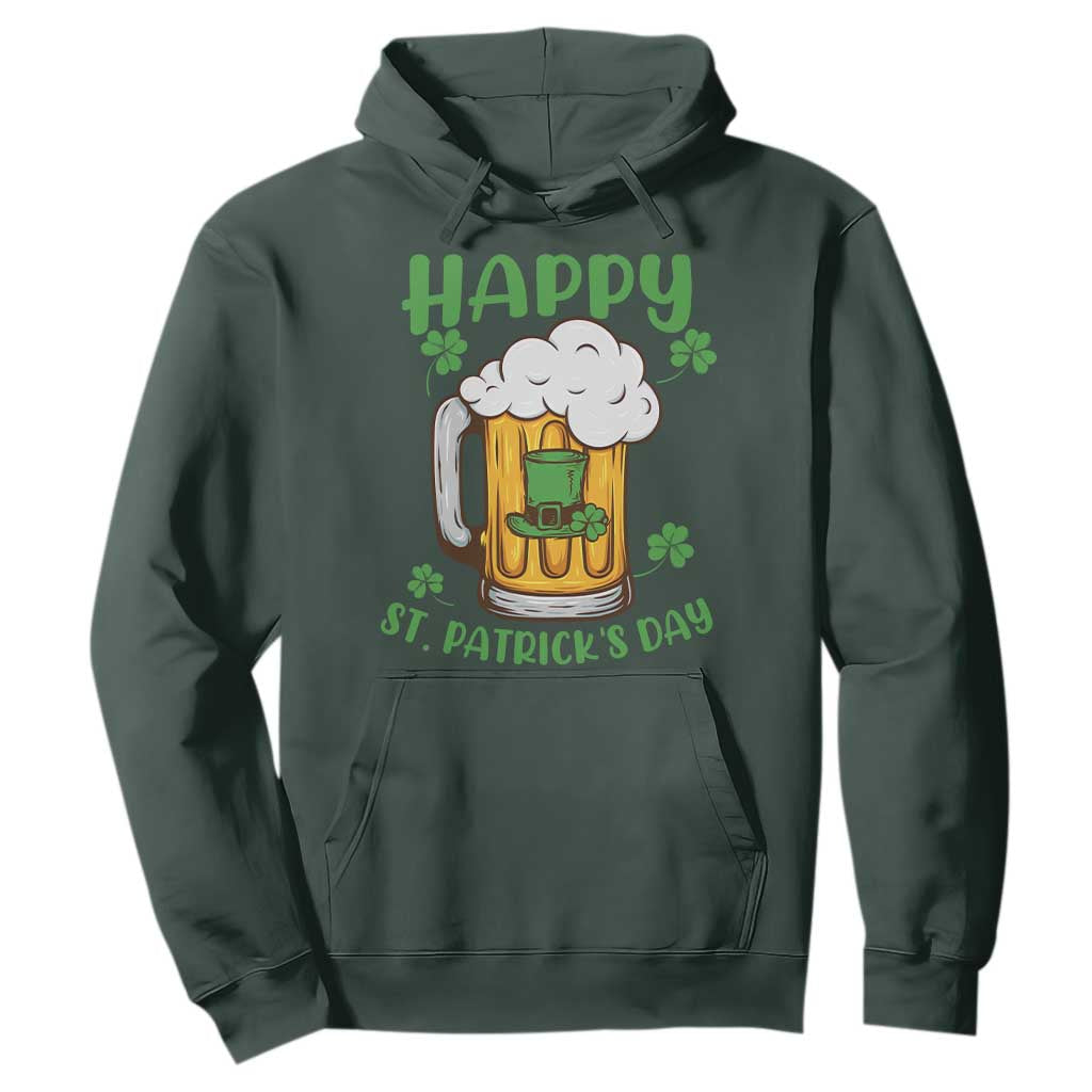 Funny St. Patricks Day Drinking Hoodie Happy Paddy's Patty's Day Beer Lover TS02 Dark Forest Green Printyourwear