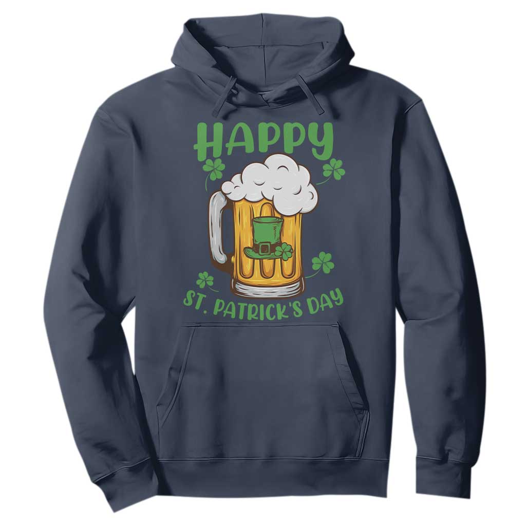 Funny St. Patricks Day Drinking Hoodie Happy Paddy's Patty's Day Beer Lover TS02 Navy Printyourwear