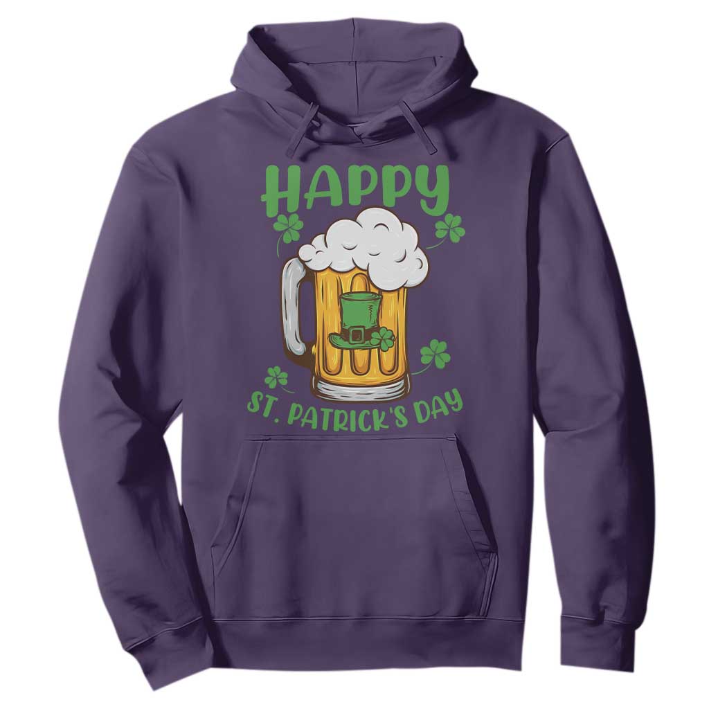 Funny St. Patricks Day Drinking Hoodie Happy Paddy's Patty's Day Beer Lover TS02 Purple Printyourwear