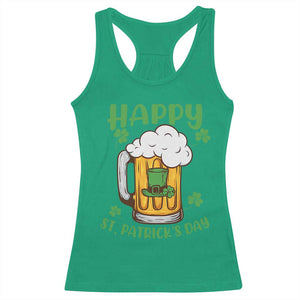 Funny St Patricks Day Drinking Racerback Tank Top Happy Paddy's Patty's Day Beer Lover TS02 Irish Green Print Your Wear