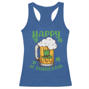 Funny St Patricks Day Drinking Racerback Tank Top Happy Paddy's Patty's Day Beer Lover TS02 Royal Blue Print Your Wear